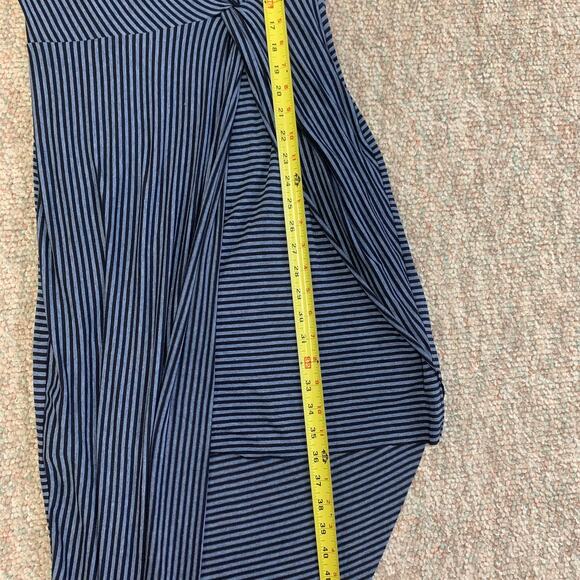 Bailey / 44 navy blue striped asymmetrical dress size M - Picture 12 of 13
